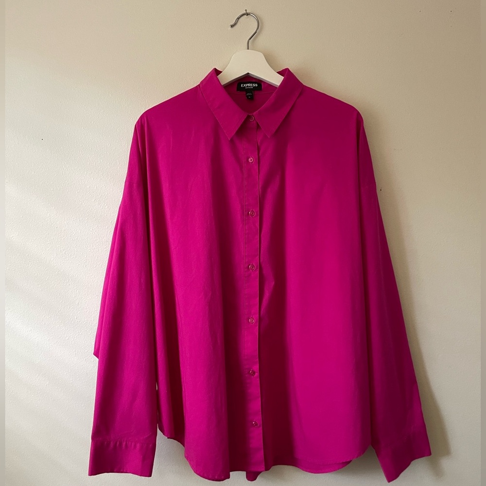 Express Boyfriend Button Down Shirt, Size XL